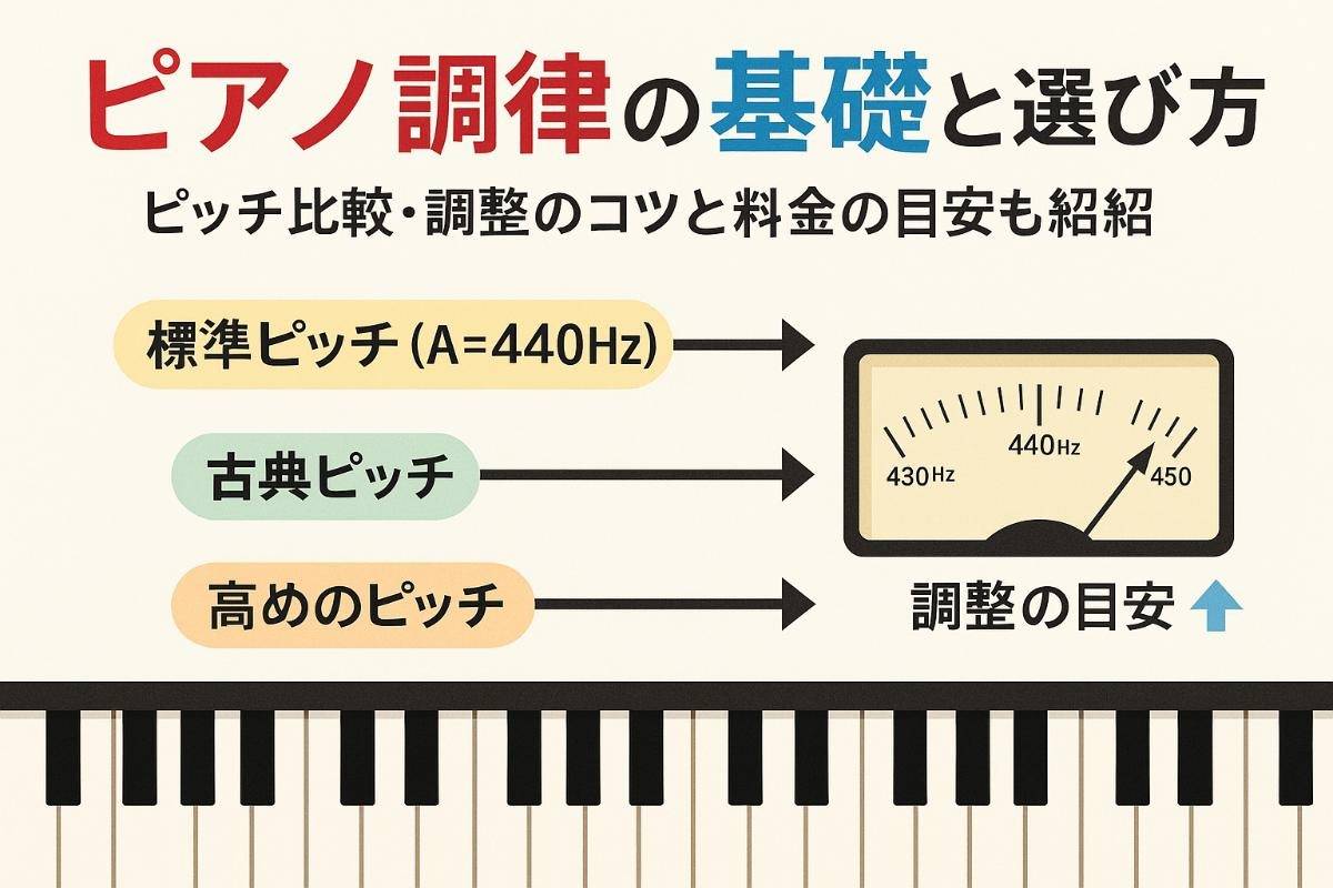 ピアノ調律のピッチ基礎知識と選び方｜Hz別比較や調整ポイント・料金相場も徹底解説