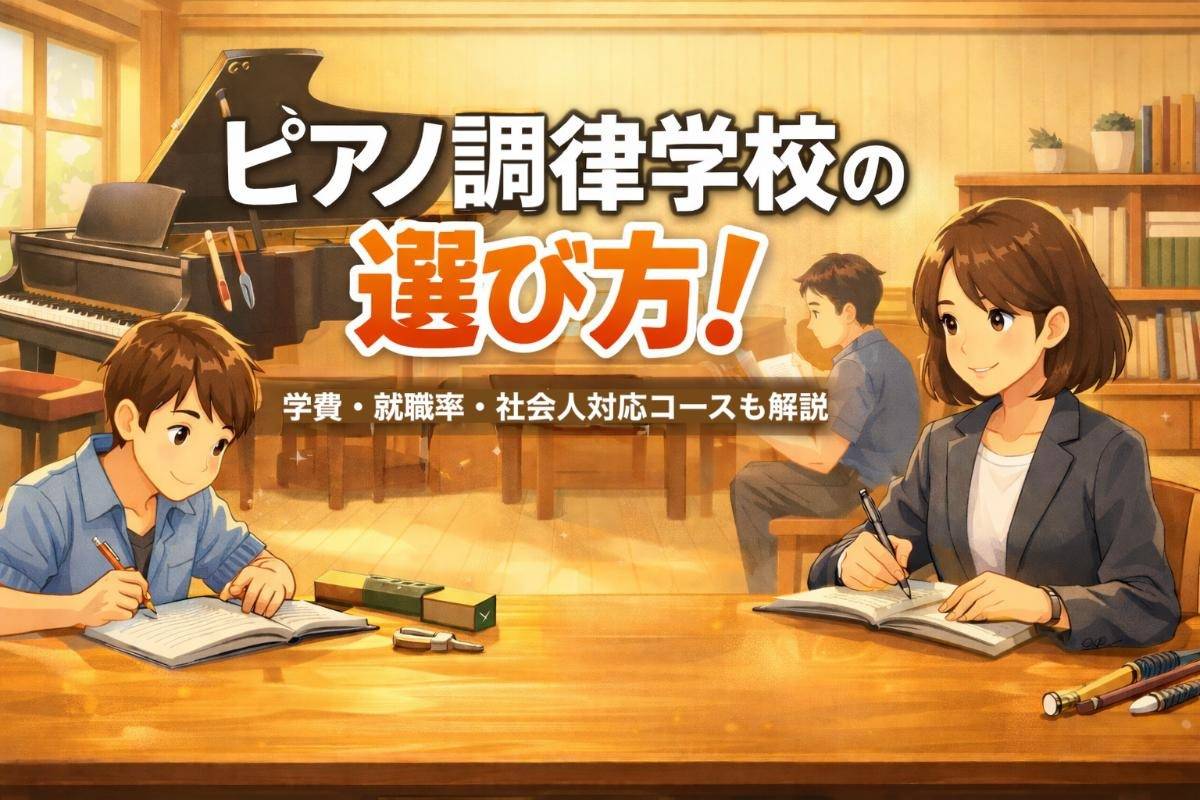ピアノ調律学校の選び方!学費・就職率・社会人対応コースも解説