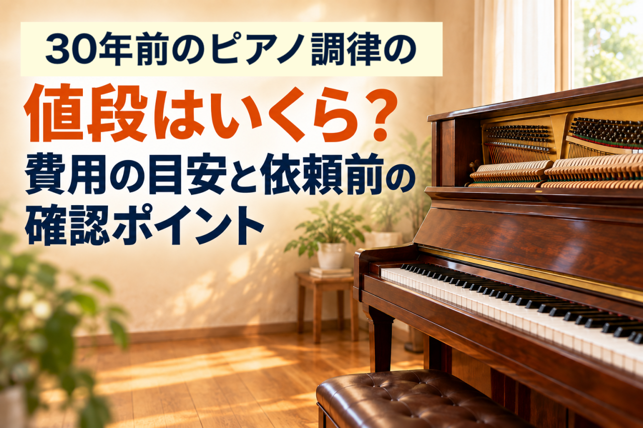 30年前のピアノ調律 値段はいくら?費用の目安と依頼前の確認ポイント